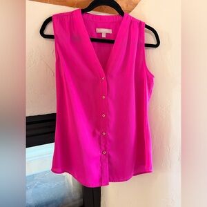 Gorgeous pink top with gold buttons